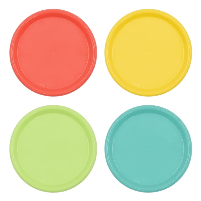 Mainstays 4 Pack 10-in Plastic Round Plate, Multi-color, Unbreakable & Lightweight Dinner Plates