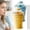 Bule+Yellow, variant on Collapsible Silicone Ice Ball Maker Cup 2-in-1 Ice Sphere Mold Travel Tumbler with Lid Straw Leakproof Reusable for Iced Coffee Juice Whiskey,Bule