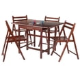 thumbnail image 2 of Winsome Taylor 5-Piece Drop Leaf Solid Wood Dining Set in Walnut, 2 of 6