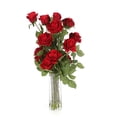 thumbnail image 2 of Nearly Natural Red Roses with Cylinder Vase Silk Flower Arrangement, 2 of 6
