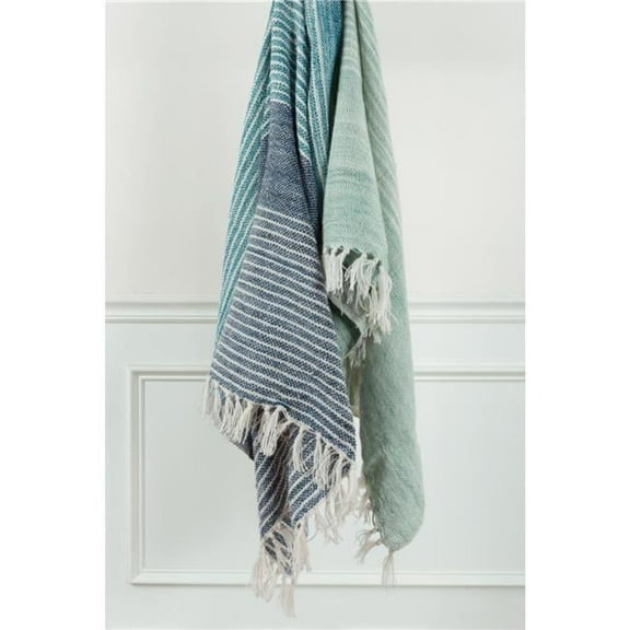 Blue & Green Woven 100 Percent PET Throw Blanket