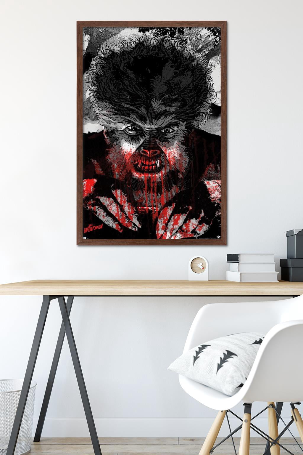 The Wolf Man - Autumn Moon Wall Poster, 22.375" x 34" Framed