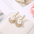 thumbnail image 4 of QIQUWOHUL Pearl Jewelry Set Freshwater Cultured Pearls Pendant Necklace Teardrop Pearl Dangling Earrings Cubic Zirconia Pearl Wedding Jewelry Set For Bridal Women Bridesmaids & Br, 4 of 8