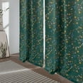 thumbnail image 5 of JJCOITR Sage Green Vintage Curtains Drapes Grommet Luxury Whimsical Floral Lemon Hummingbird Mid Century Colorful Blackout Drapes for Living Room Bedroom,1 Panels, 52"x84", 5 of 9