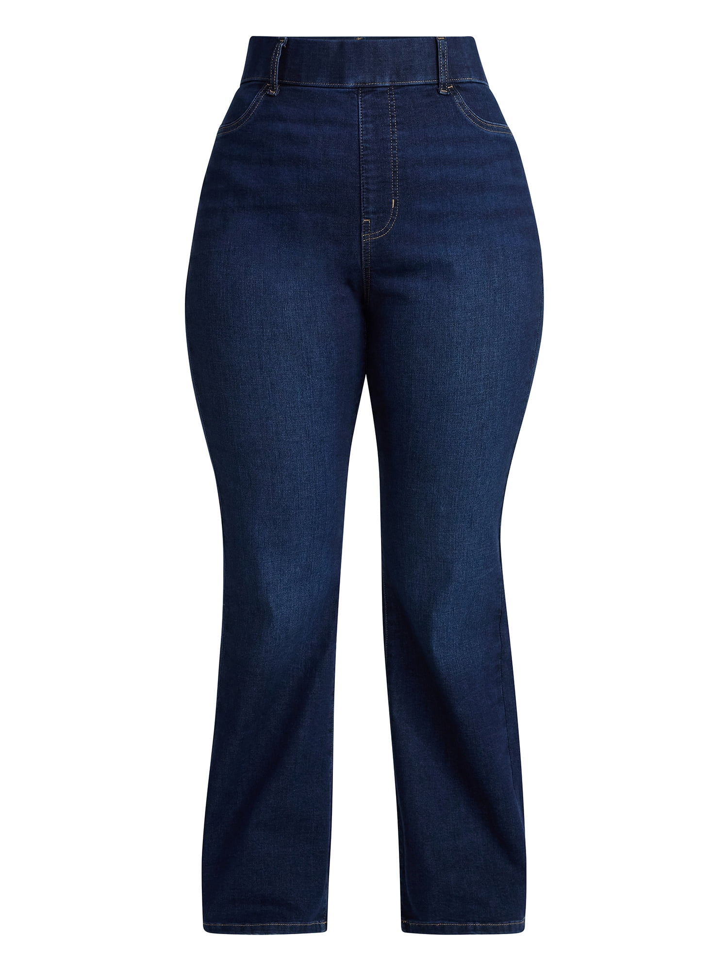 Terra & Sky Women's Plus Signature Pull On High Rise Bootcut Jeggings with Control Panel, Sizes 0X-5X