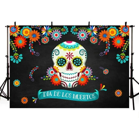 Image of Day of The Dead Party Decoration Photo Background Props Calling All Souls Dia De Los Muertos Sugar Skull