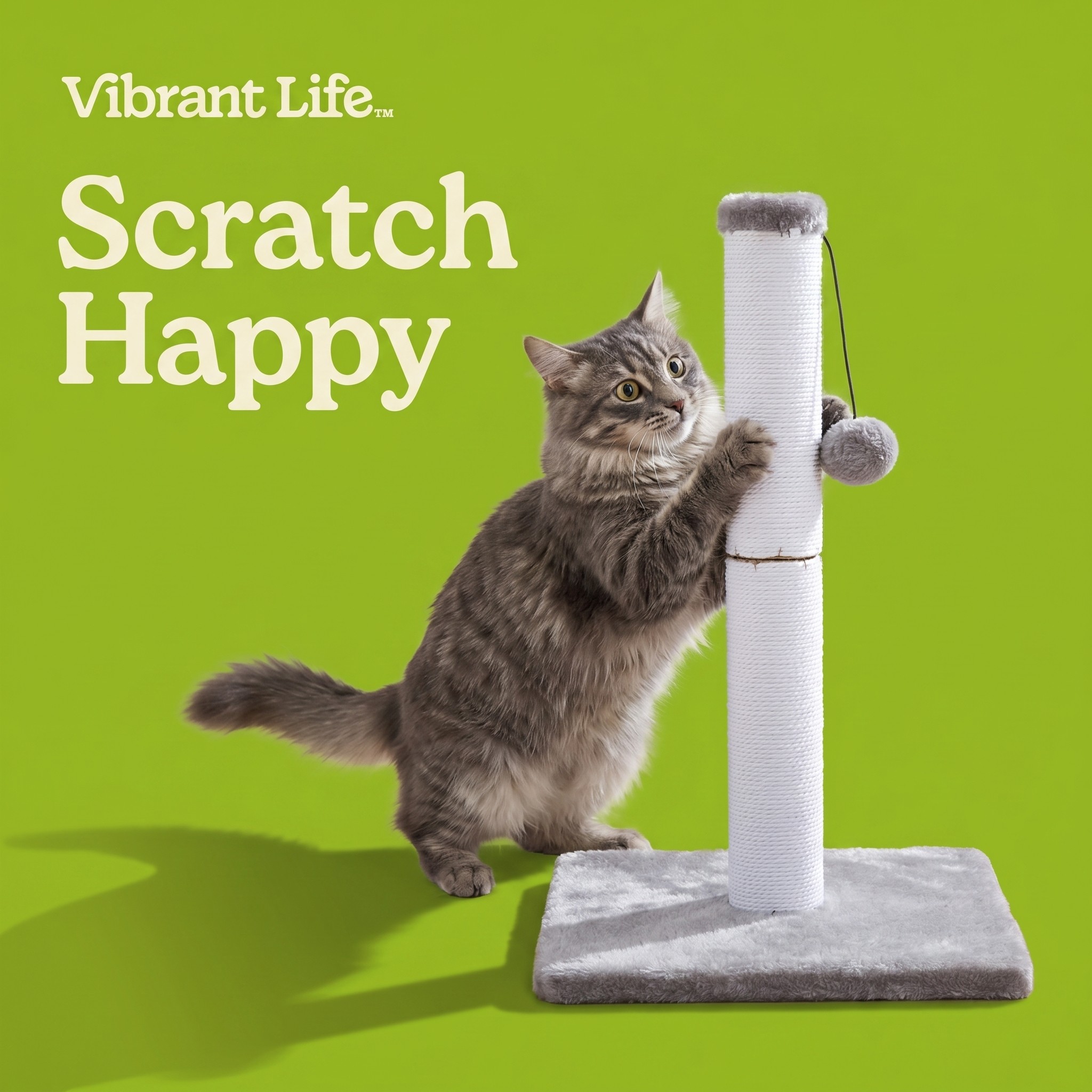 Vibrant Life Cat Scratching Post With Dangling Ball photo 4
