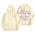 thumbnail image 4 of Ladies Hoodies Fall Pullover Hoodie with Eye Catching Alphabet Design Trendy Oversized Fit Drop Shoulder Design Chandail Femme Beige XXL, 4 of 6