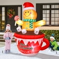 thumbnail image 2 of Ayieyill 7FT Inflatables Christmas Outdoor Decoration Cup Gingerbread Man with LED, Outdoor Christmas Decoration, 2 of 8
