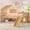 Natural + Full, variant on Twin Size House Loft Playhouse Bed with Slide, Star Moon-shaped Designs, LED Lights & Window, No Box Spring Required,Pink