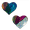 Rainbow, variant on Love: Silver & Black Color Changing Sequin Heart Nipple Pasties by Pastease®