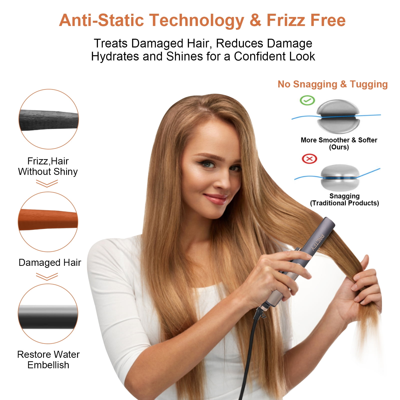 Anti damage 2025 hair straightener