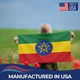 thumbnail image 3 of Ethiopia Drapeau d'Extérieur (2 X 3 Pi) par DreamController - Polyester Durable et Résistant à la Décoloration, à Double Piqûre, Oeillets en Laiton - Drapeau Africain Eastern Imprimé HD - Fabriqué aux É.-U., 3 of 6