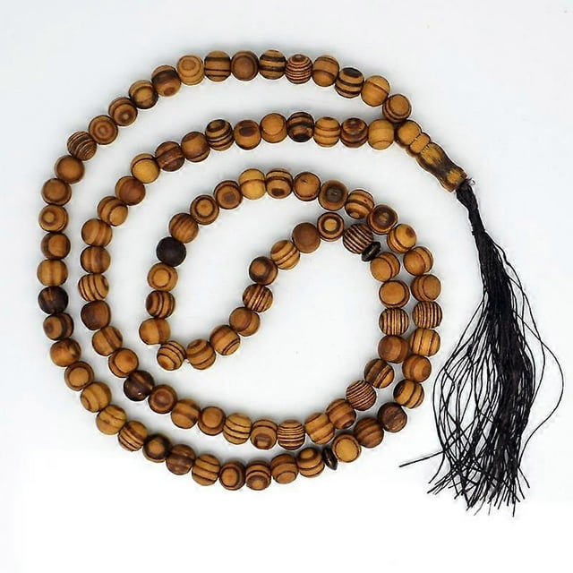 10mm Oiled Pine Wood 99 Prayer Beads Islamic Muslim Tasbih Subhah Masbahah Misbahah Allah Muhammad Rosary