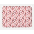 thumbnail image 1 of Teatime Bath Mat, Classic Vintage Tea Cups with Polka Dots and Macarons Pastry French Dessert, Plush Bathroom Decor Mat with Non Slip Backing, 29.5" X 17.5", Pale Pink Coral, by Ambesonne, 1 of 2