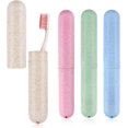 thumbnail image 1 of UPIQNG Étui de Brosse à Dents de Voyage 4 Pcs Portable Antipoussière pour Dentifrice Couvercle de Brosse à Dents Boîte de Rangement Porte-Brosse à Dents pour Voyage Camping École, 1 of 7