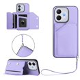thumbnail image 1 of For Honor X70i Honor 400 Lite Case Card Holder Kickstand Skin-Touch Phone Cover with Wrist Strap - L, 1 of 5