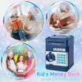 thumbnail image 5 of Caja fuerte para niños de 3 a 12 años, caja fuerte con código, caja fuerte electrónica, cajero automático, hucha, niño, juguete, regalo para niños, azul marino JM, 5 of 5