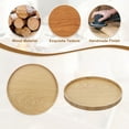 thumbnail image 4 of Uxcell Wooden Serving Tray Round Decorative Platter for Serving Food and Drinks with Stylish Design Light Brown 10.6 Inch, 4 of 6