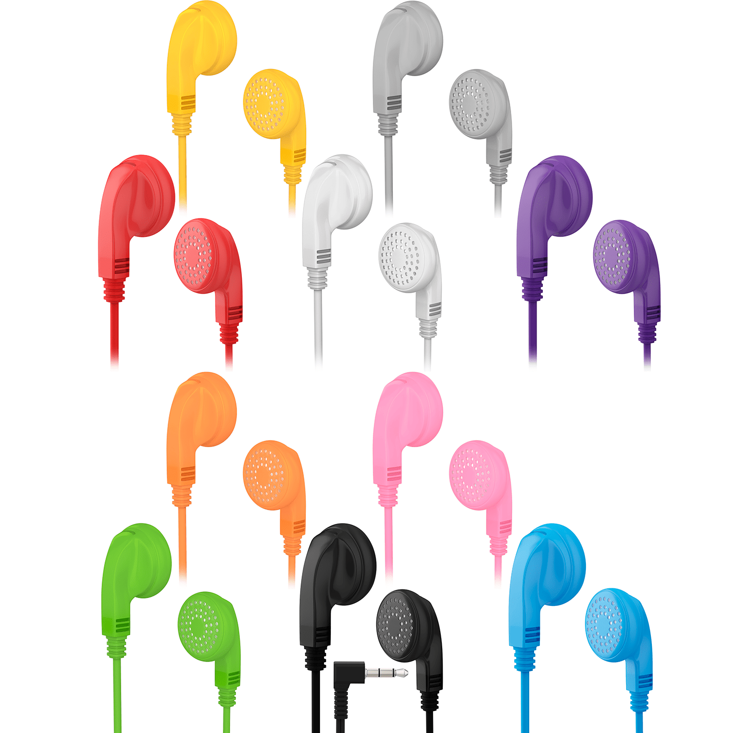 10 Pack Earbuds Headphones - School / Library / Office Supplies Wholesale  Bulk Replacement Earphone Earbuds for Kids, Adults - Individually Bagged  Gift - Assorted Colors 