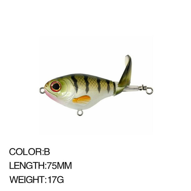 EDTara 75mm/17g Fishing Lures With Propeller Tail Top Water Fishing Baits  With Hooks For Bass Pike Perch 
