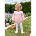thumbnail image 5 of Cenuakty Baby Girl Fall Romper Long Sleeve Lace Doll Collar Solid Color Bodysuit Newborn Outfit, 5 of 9