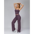 thumbnail image 5 of IDOPIP Womens Workout Sets 2 Piece Spaghetti Straps Square Neck Crop Top Straight Butt-lifting Leg Yoga Pants Pilates Outfits, 5 of 6