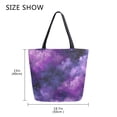 thumbnail image 5 of Open Top Canvas Tote Bag with Zipper Reusable Shopping Bag 13.5x15" Roomy Carryall Purple and Black Tie-dye Texture, 5 of 9