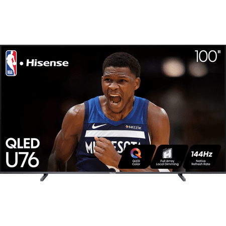 Hisense 100" Class U7 Series ULED 4K UHD QLED Google Smart TV(100U76N, 2024 model) - QLED, Native 144Hz, Dolby Vision, Full Array Local Dimming, Game Mode Pro