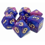 Tasty Minstrel Games TTTD5001 Prismatic Blast Fusion Dice with Numbers, Purple, Blue & Gold - Set of 7