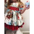 thumbnail image 3 of Robe de Noël Fillette Tout-Petit Enfant Père Noël Manches Bouffantes Nœuds Rouges Fête Princesse Robes pour Filles, 3 of 5
