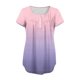 thumbnail image 4 of Mujeres de Verano Tops de Manga Corta Impresa Casual Cuello Redondo Plisado Superior 95% Poliéster 5% Spandex, Blusa de Moda para Todas las Estaciones, 4 of 6