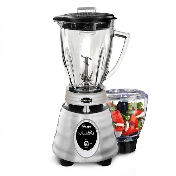 Oster Whirlwind Heritage Blend 1000 Plus 2 Speed Blender in Chrome with Food Processor and 6 Cup