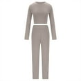 thumbnail image 3 of UPPADA Womens 2 Piece Sets Dressy Lounge Sets Two Piece Summer Casual Jogger Workout Outfits Long Sleeve Tops Long Pant Sweat Suit Leggings Set Gray,XXL, 3 of 6