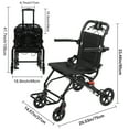 thumbnail image 3 of Fauteuil Roulant Manuel, Fauteuil Roulant de Transport Léger et Pliable, Fauteuil Roulant de Voyage avec Support 220 Lb, Sans Barre de Traction, 3 of 6