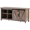thumbnail image 4 of TV Console Table with Barn Door, Farmhouse TV Stand for TVs up to 50", Sliding Wood TV Console Cabinet w/ Storage Shelves, Universal TV Stand Home Media Entertainment Center for Living Room, LLL698, 4 of 9