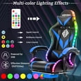 HOFFREE Gaming Chair with Massage and LED RGB Lights Ergonomic Computer