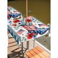 thumbnail image 2 of Outdoor Tablecloth with Umbrella Hole for Patio/Picnic/Party/Camping, Independence Day Waterproof Table Cloth Square Cover Washable, American Flag Boots Red Blue Flowers Stars (54"x 54"), 2 of 9