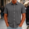 thumbnail image 2 of Men's Button Down Shirt Short Sleeve Loose Dress Shirt Casual Beach Summer Daily Shirt S, 2 of 6