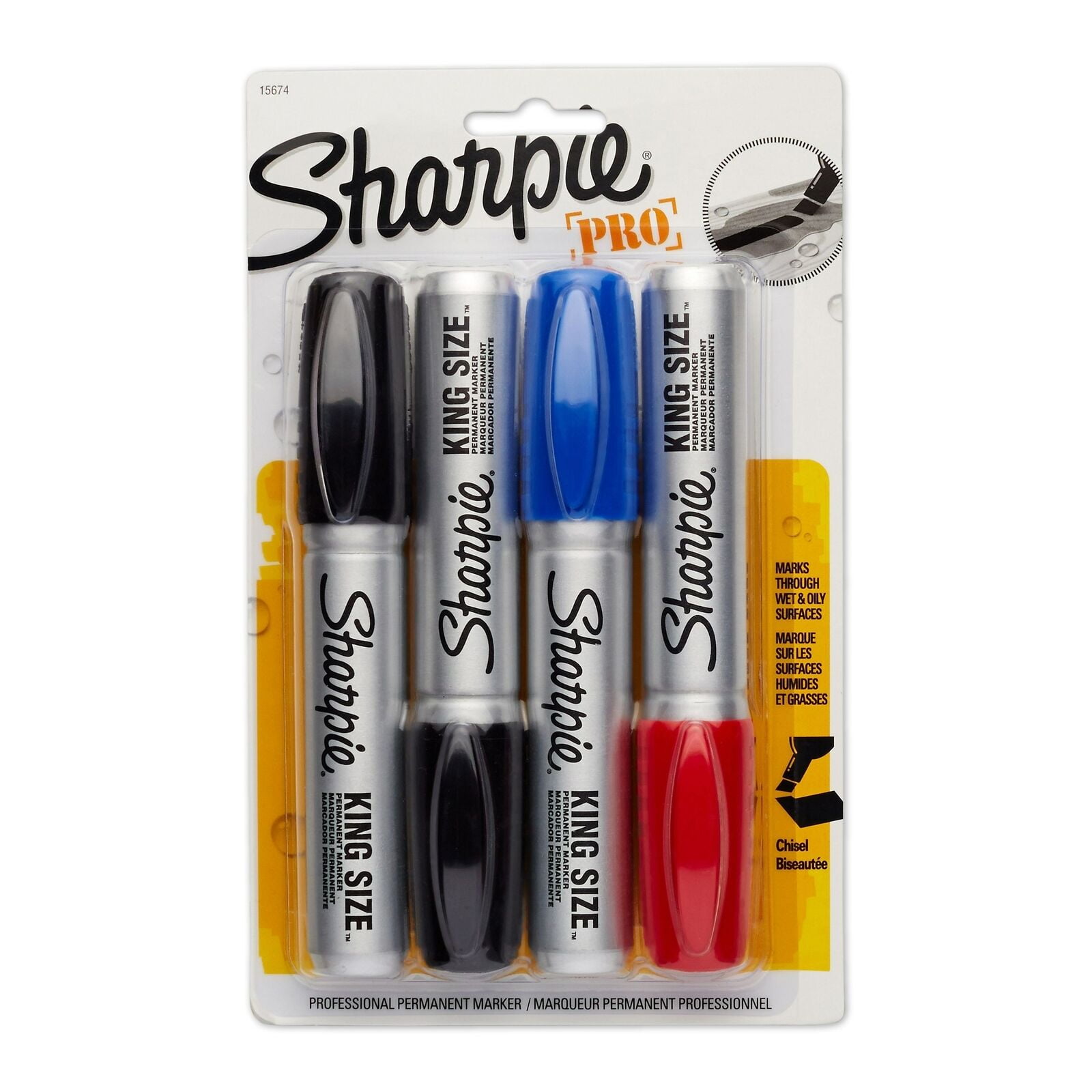 Sharpie King Size Permanent Markers, Chisel Tip 15674