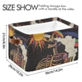 thumbnail image 4 of Yayeee Canvas Storage Basket with Handles for Shelves Fabric Bins Closet Organizer, Colorful Skeleton with Cloud, 4 of 8