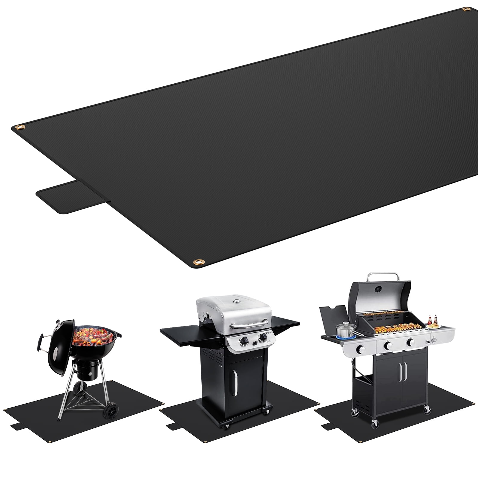 Large Under Grill Mat, 65x40 Inch Fireproof Grill Pads for Outdoor