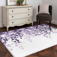 thumbnail image 3 of Area Rug for Living Room, Purple Non-Slip Indoor Large Carpet for Bedroom/Dining Room, Eucalyptus Leaves Washable Low-Profile Rectangle Floor Runner Rugs - 4 x 6 Ft, 3 of 8