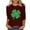 Wine, variant on Women's St Patrick's Day Shamrock Print Top, 3/4 Sleeve Crewneck Casual Shirt with Lucky Clover Design, Loose Fit Holiday Tee for Spring Festival Wear