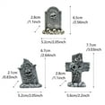 thumbnail image 3 of JIhuahe Set of 3 Resin Tombstones for Spooky Cemetery Decor, Halloween Grave Markers for Outdoor Yard Meadow Decorations, Gothic Garden Ornaments, 3 of 6