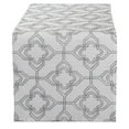 thumbnail image 2 of Contemporary Home Living 70" Gray and White Moroccan Style Embroidered Table Runner, 2 of 2