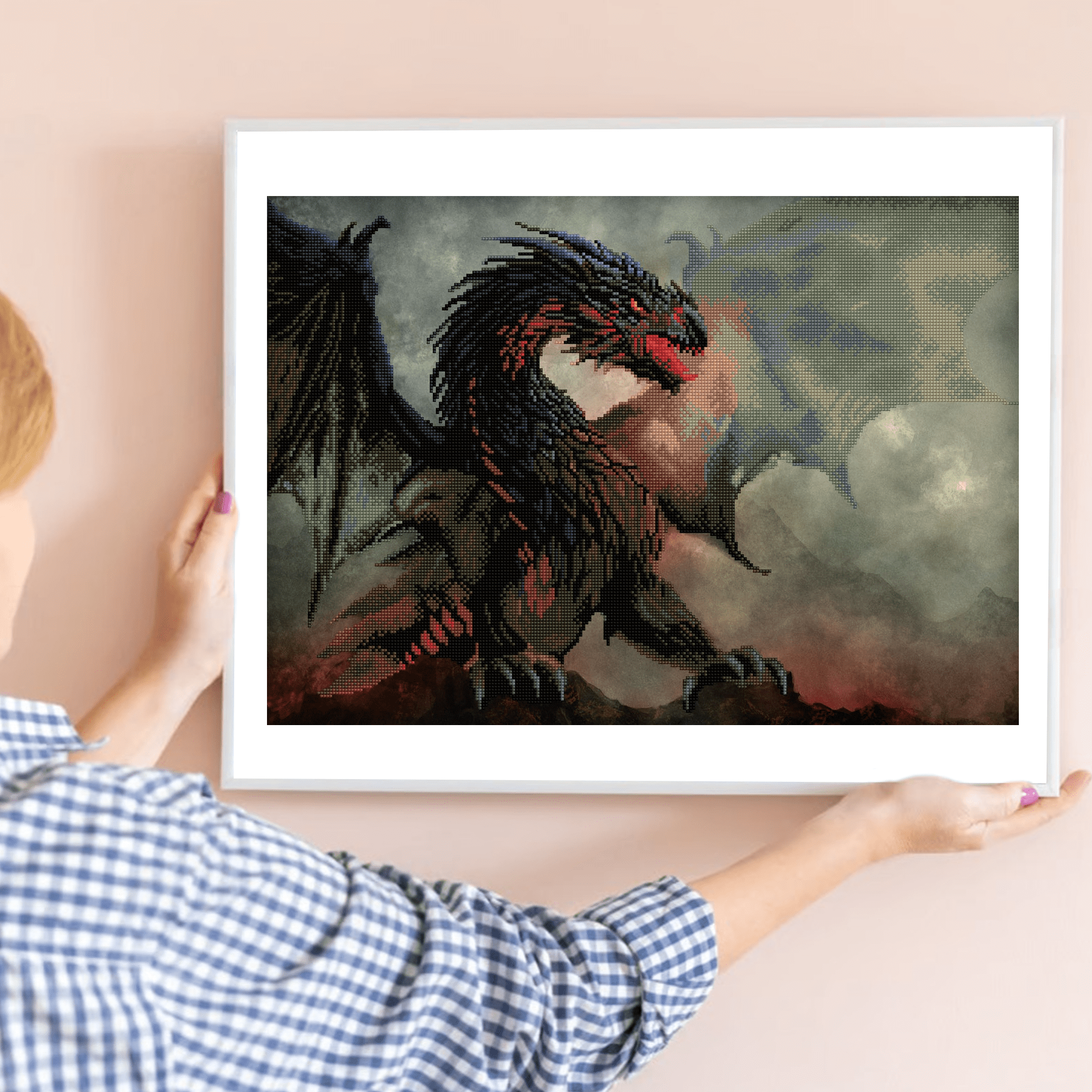 Diamond Dotz Dragon�s Lair mythical  Diamond Painting Kits for Adults - Diamond Art Kits a Relaxing Creative Craft Kit with Dotz Gems  19.5"x27.8"