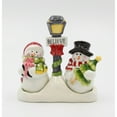 thumbnail image 3 of Ceramic Snowman Salt Pepper Toothpick Holder 5.375in Christmas, 3 of 5