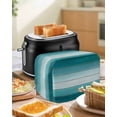 thumbnail image 4 of Teal Turquoise Small Toaster Cover 2 Slice, Kitchen Appliance Covers, Farmhouse Abstract Gradient Wooden Plank Toaster Oven Cover with Loop, Bread Machine Cover Polyester Dust Cover Protection, 4 of 4