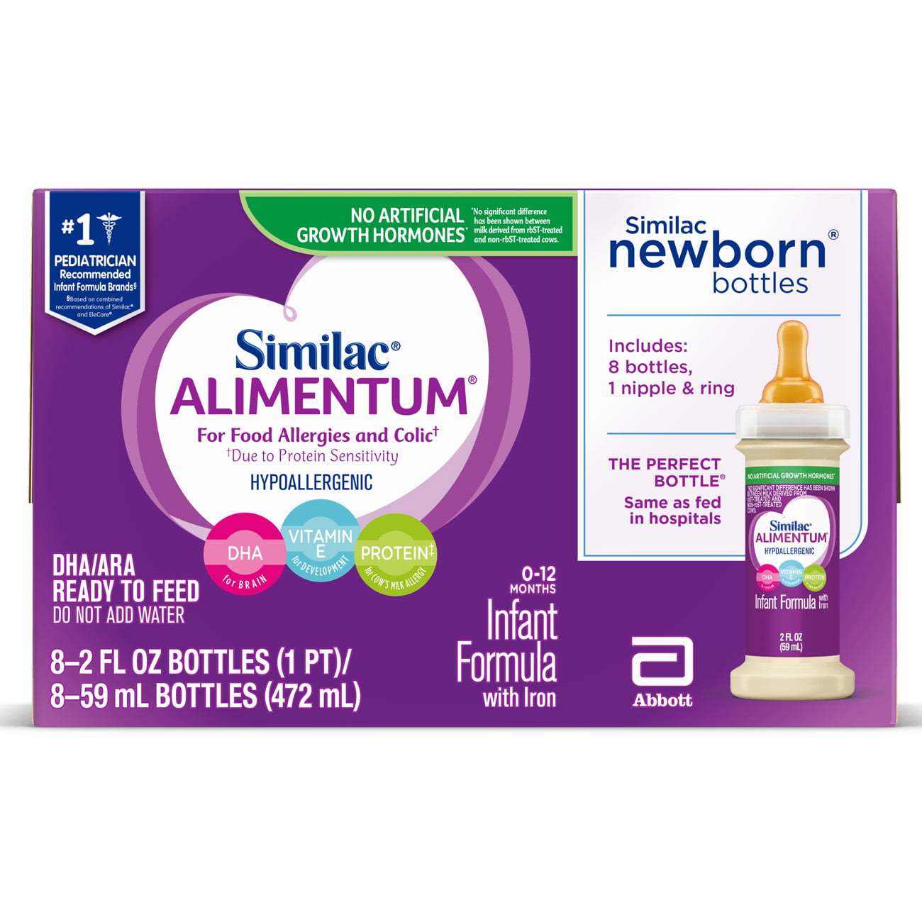 Similac Alimentum, 8 Count, Hypoallergenic Infant Formula, for Food